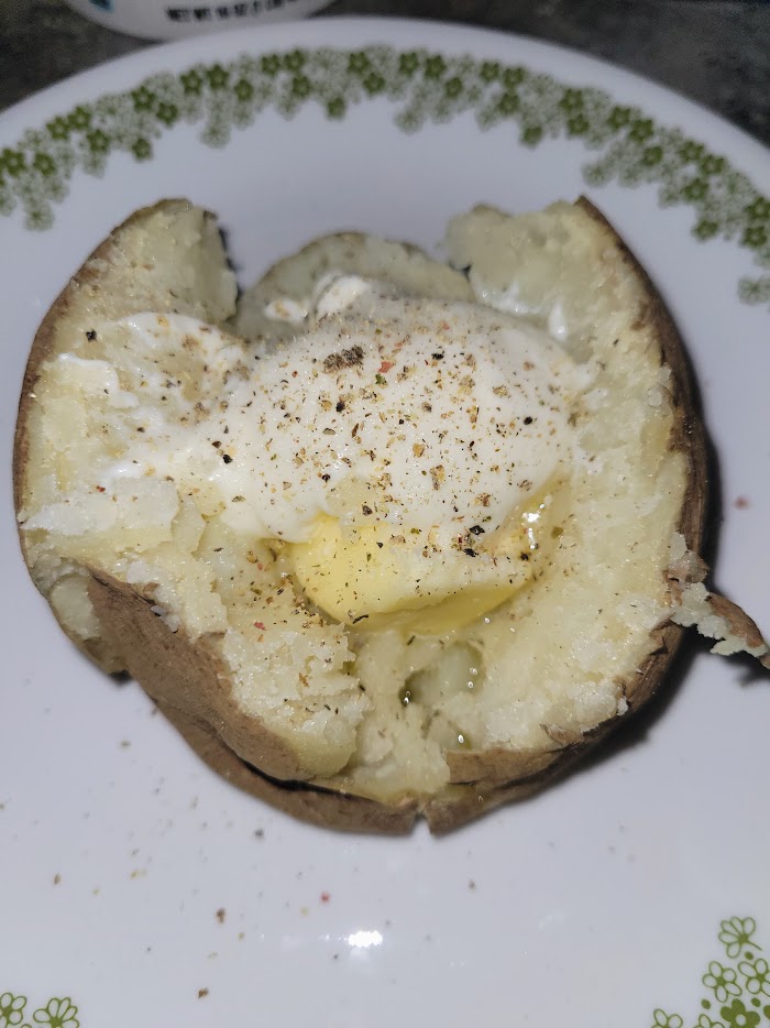 Easy Microwave Twice Baked Potato - The Four Acre Farm